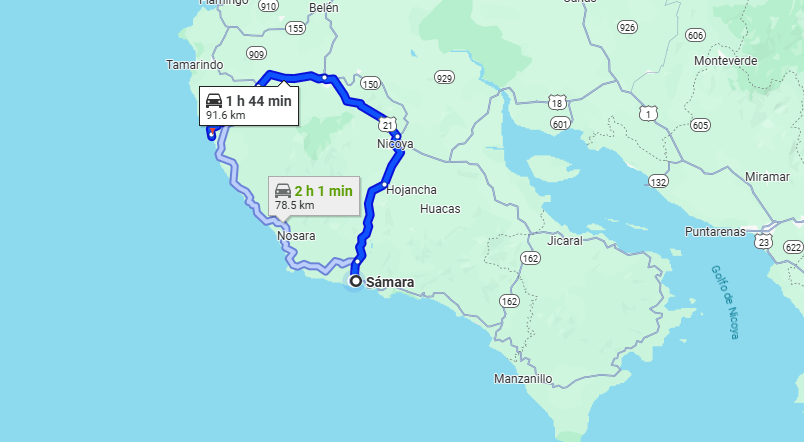 Playa Samara To/From Junquillal