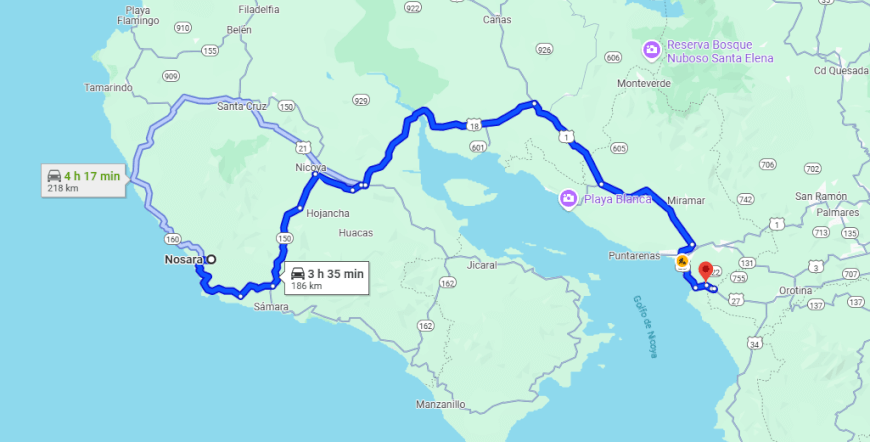 Nosara To/From Caldera