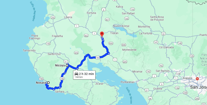 Nosara To/From Cañas/Rafting