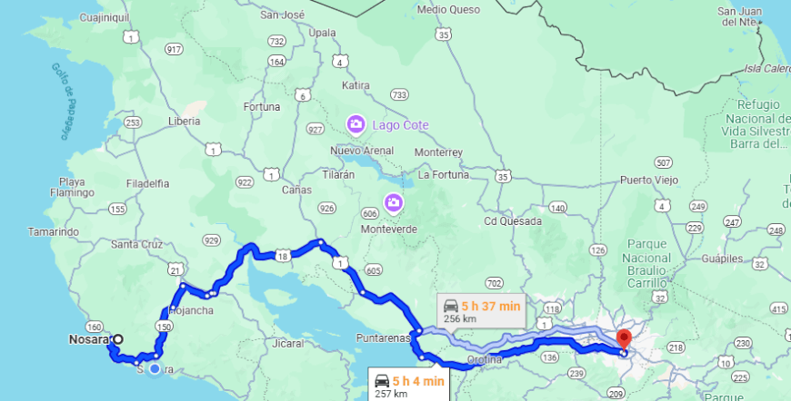 Nosara To/From San José Centro