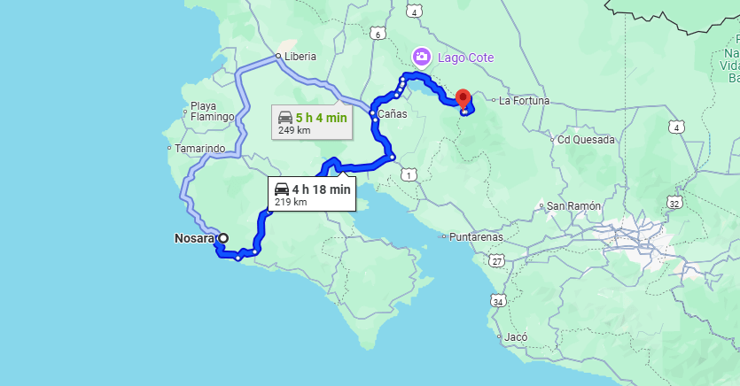 Nosara To/From El Castillo