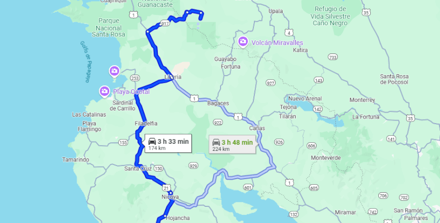 Samara to Rincon de la Vieja