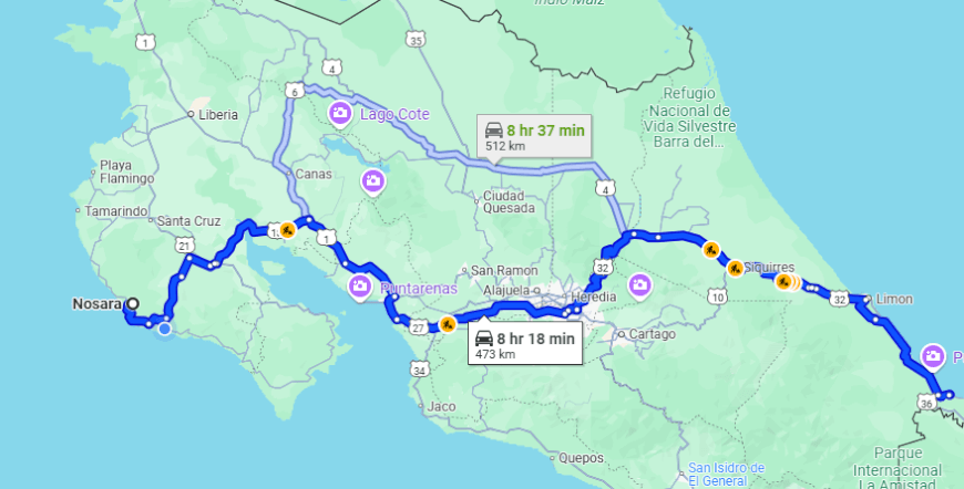 Nosara To/From Puerto Viejo