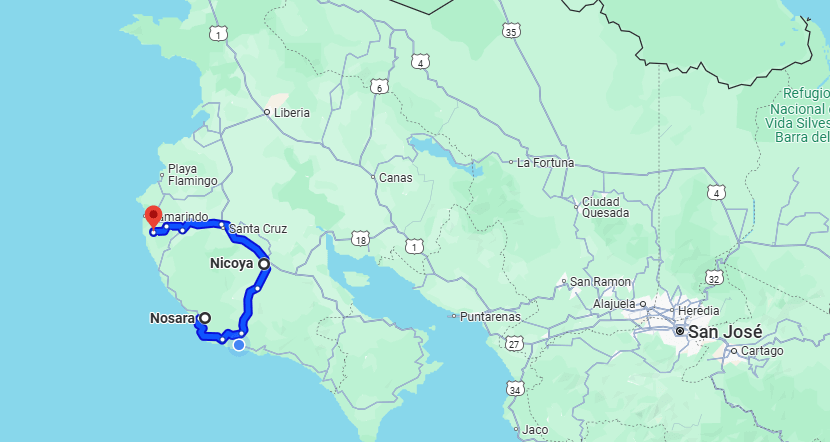 Nosara To/From Pinilla
